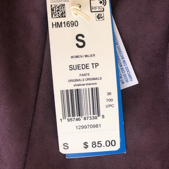 Purple Suede Flared Adidas Joggers - Picture 5 of 5